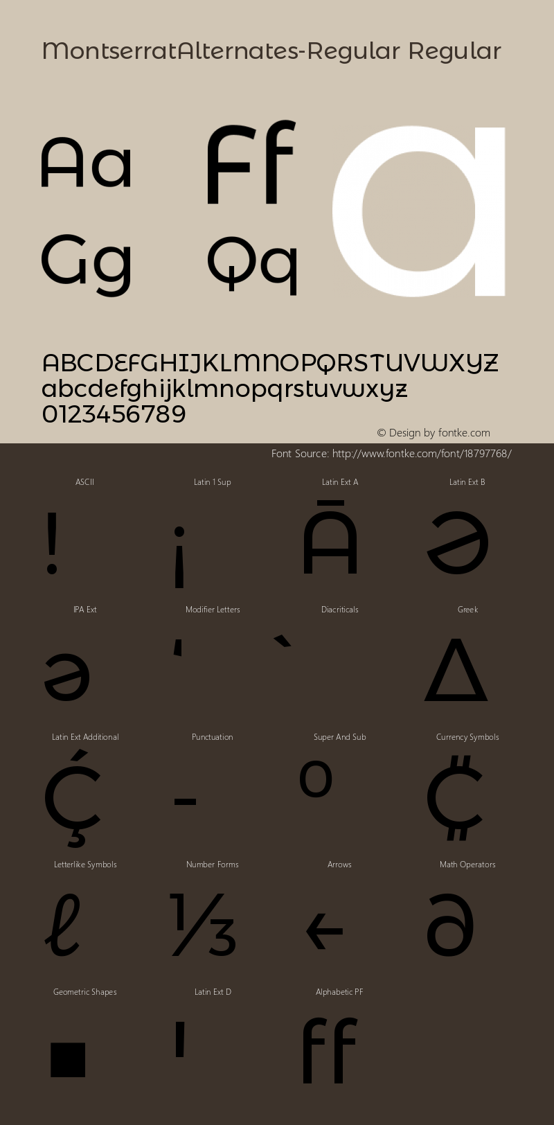 MontserratAlternates-Regular Regular Version 006.000 Font Sample