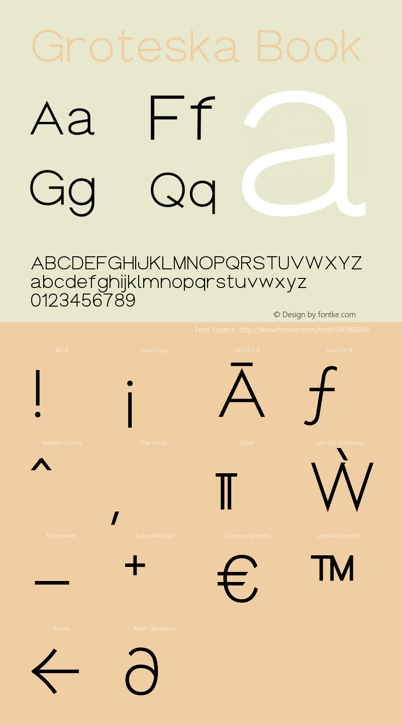 Groteska Book Version 1.000;PS 001.000;hotconv 1.0.88;makeotf.lib2.5.64775 Font Sample