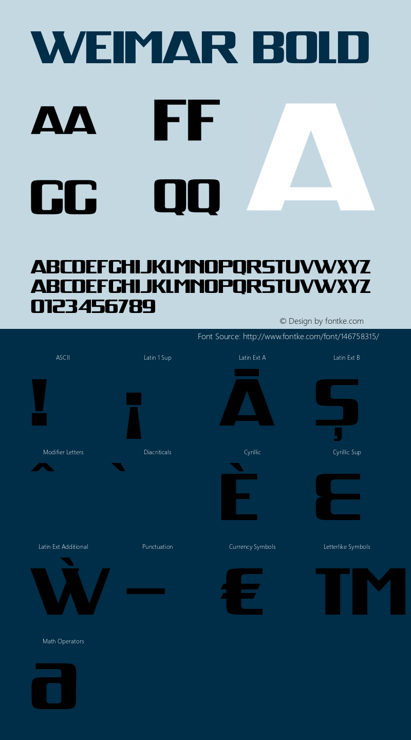 Weimar Bold 1.006 Font Sample