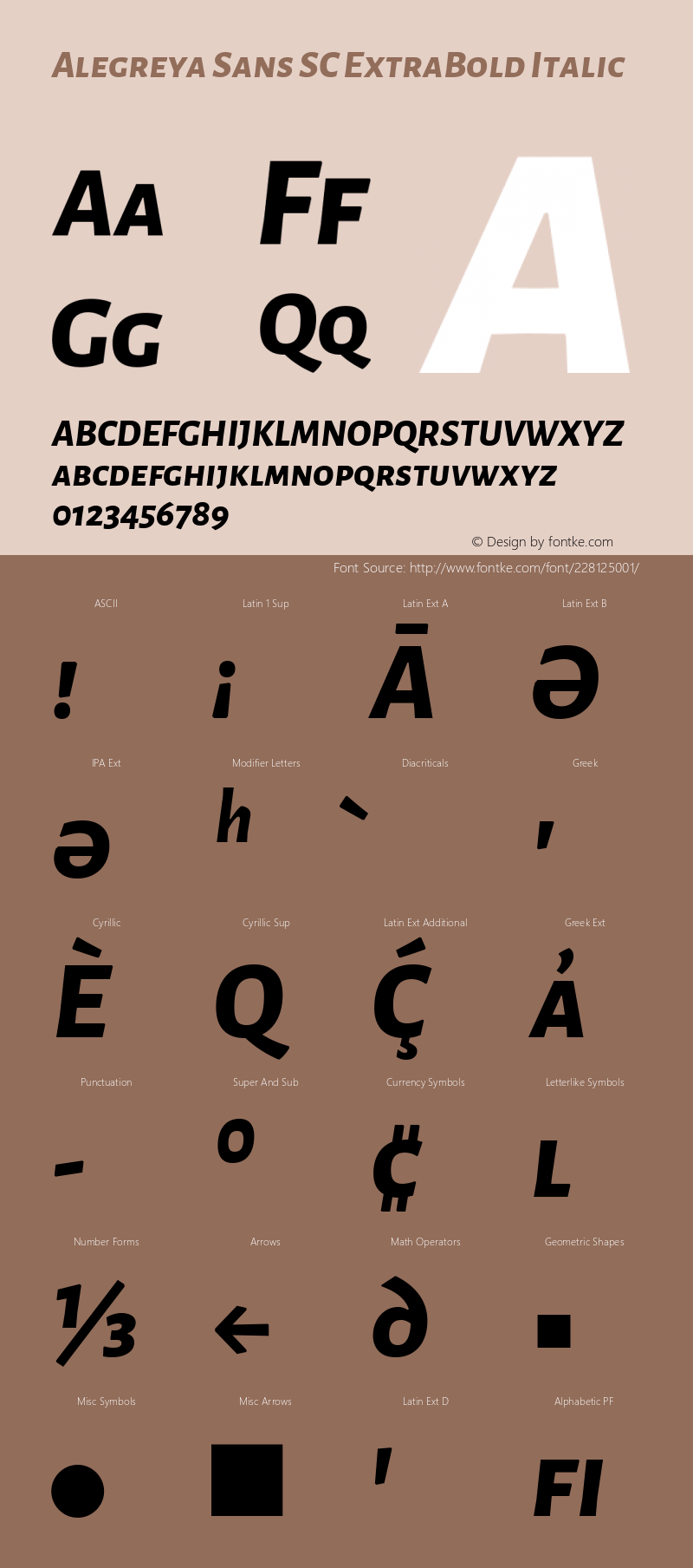 Alegreya Sans SC ExtraBold Italic Version 2.003; ttfautohint (v1.6)图片样张