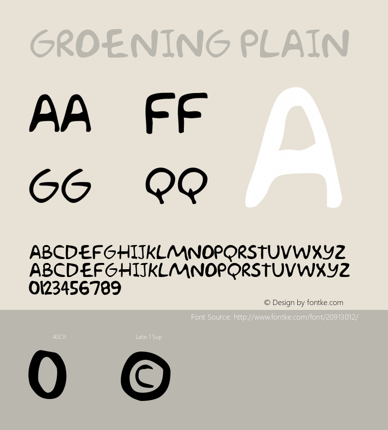 Groening Plain Altsys Fontographer 3.3  9/9/91 Font Sample