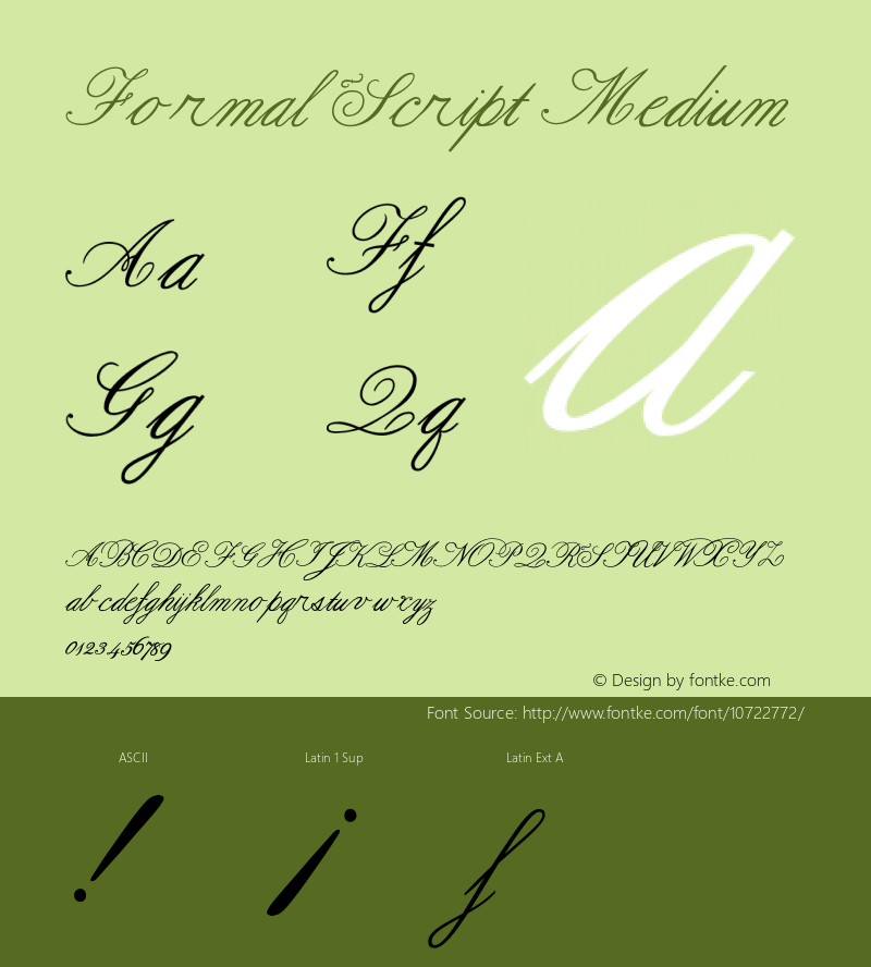 Formal Script Medium Version 001.000 Font Sample