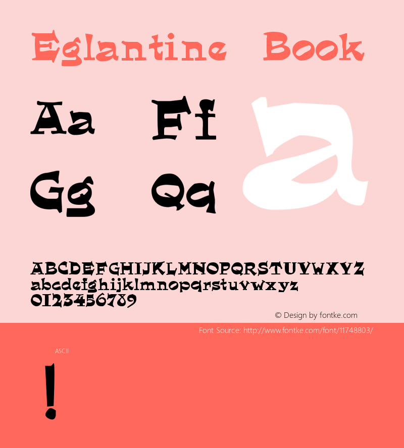 Eglantine Book Version Altsys Fontographer Font Sample