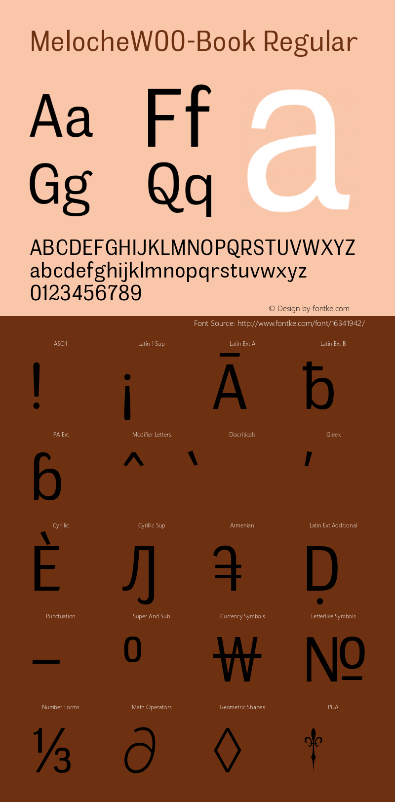 MelocheW00-Book Regular Version 2.00 Font Sample