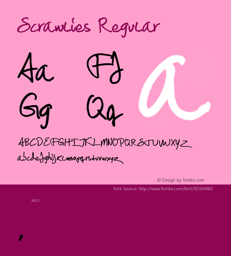 Scrawlies Regular Version 1.00 Font Sample