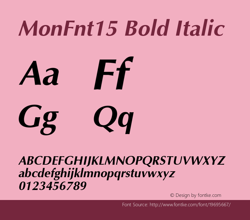 MonFnt15 Bold Italic 001.000 Font Sample