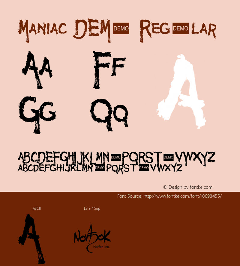 Maniac DEMO Regular OTF 1.000;PS 001.002;Core 1.0.29 Font Sample