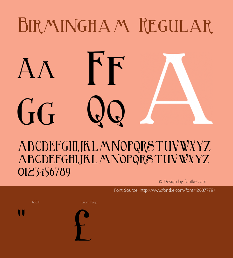 Birmingham Regular Version 1.00 Font Sample
