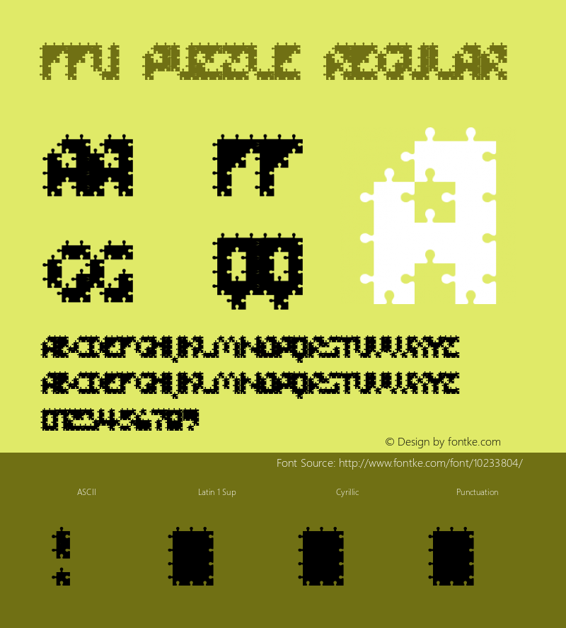 FFU Puzzle Regular Version 1.000 2008 initial release Font Sample