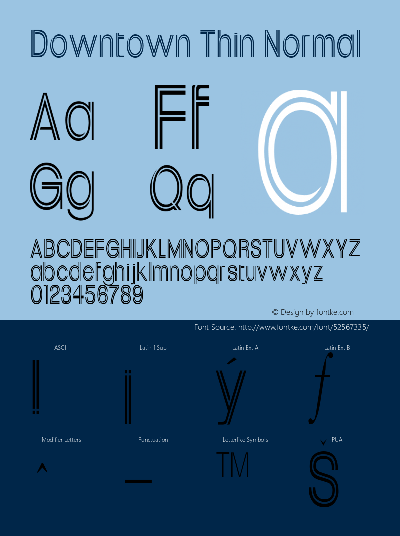 DowntownThinNormal Altsys Fontographer 4.1 1/30/95 {DfLp-URBC-66E7-7FBL-FXFA} Font Sample