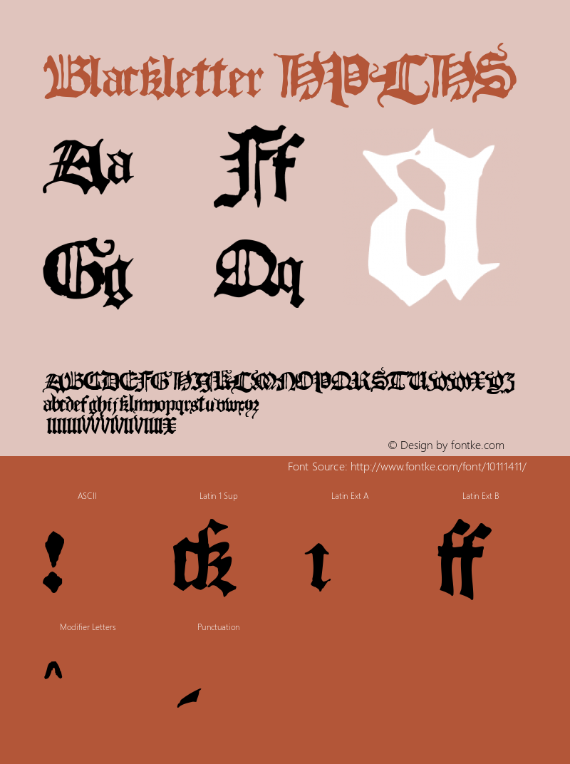 Blackletter HPLHS Macromedia Fontographer 4.1.4 10/9/02 Font Sample