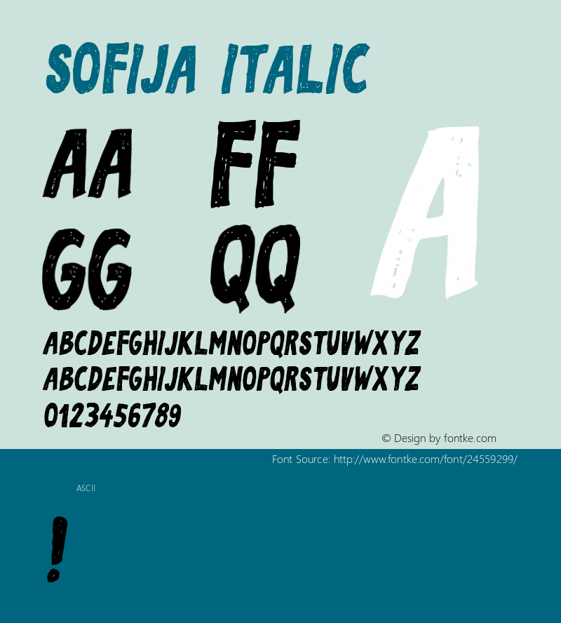 Sofija Italic Version 1.000 Font Sample