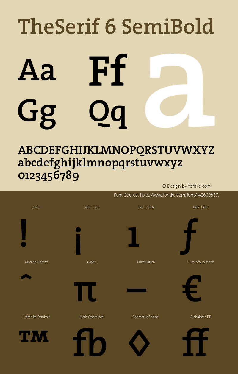 TheSerif-6SemiBold 1.0 Font Sample