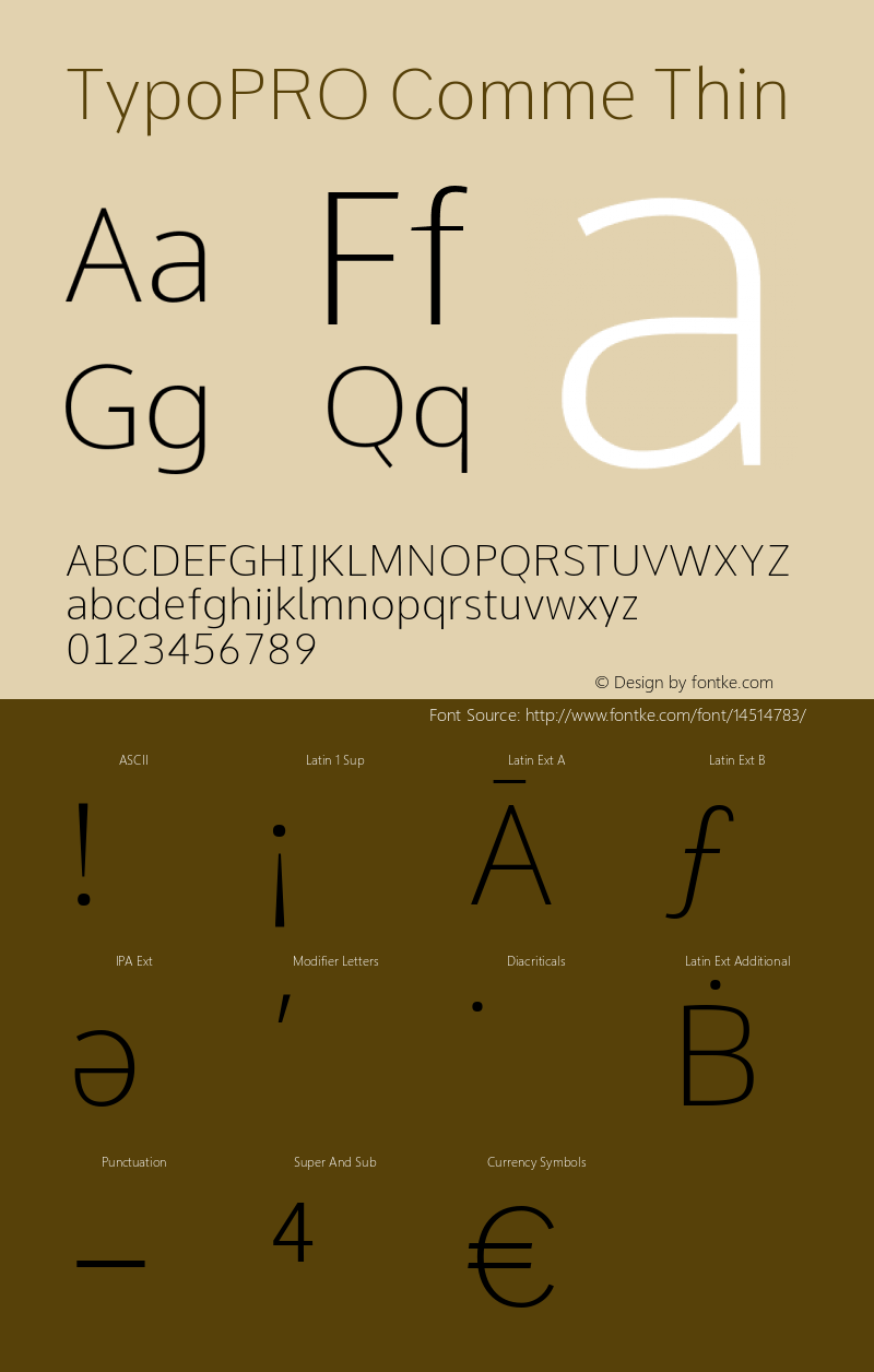 TypoPRO Comme Thin Version 2; ttfautohint (v1.00rc1.2-2d82) -l 6 -r 72 -G 200 -x 0 -D latn -f none -w G Font Sample