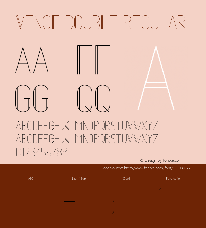 Venge Double Regular Version 1.00 June 2, 2015, initial release Font Sample