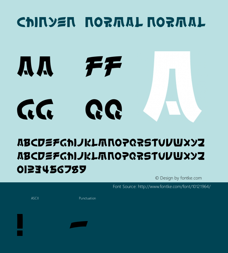 Chinyen  Normal Normal Unknown Font Sample