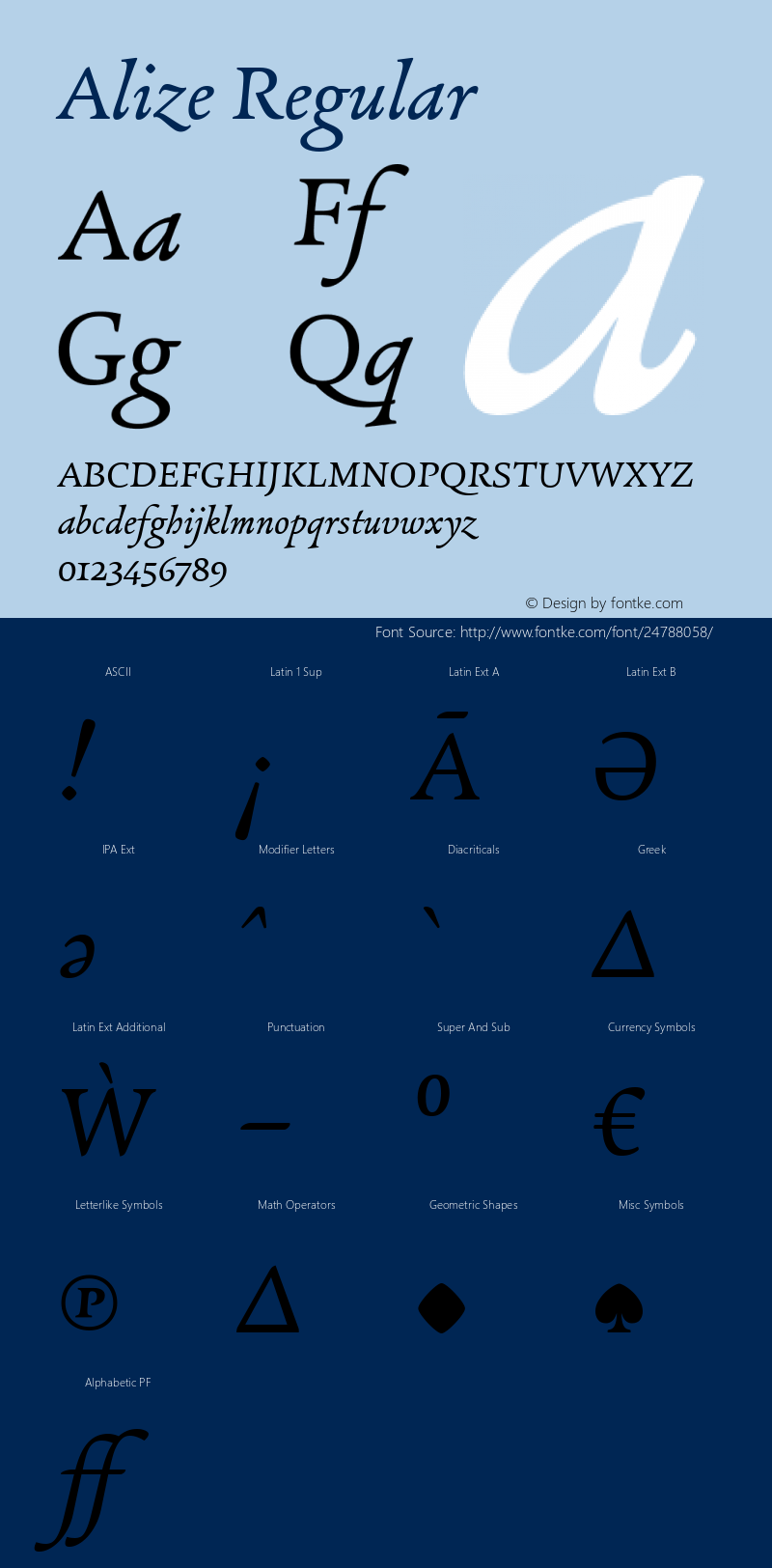 Alize-Regular Version 1.000 Font Sample