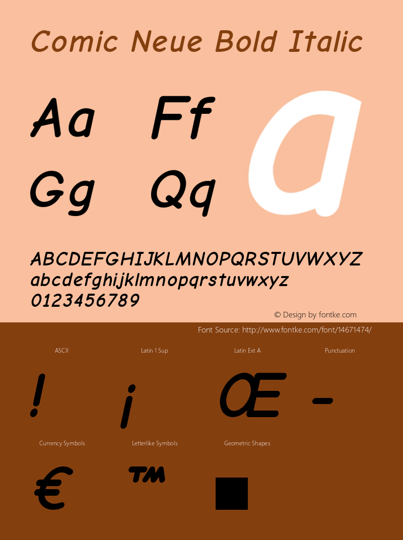 Comic Neue Bold Italic 1.000 Font Sample