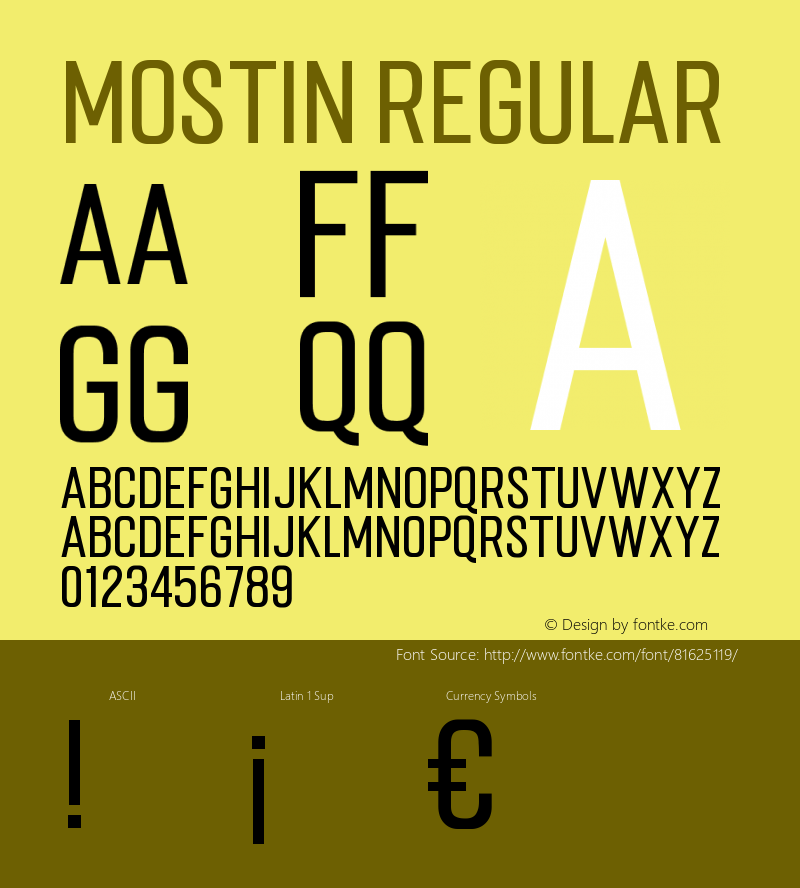 Mostin-Regular Version 1.000 Font Sample