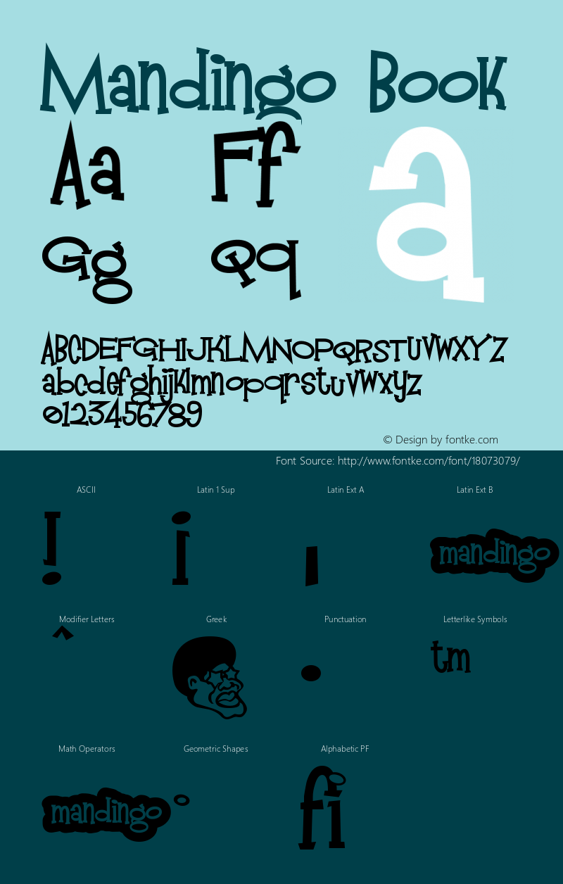 Mandingo Book Version Macromedia Fontograp Font Sample