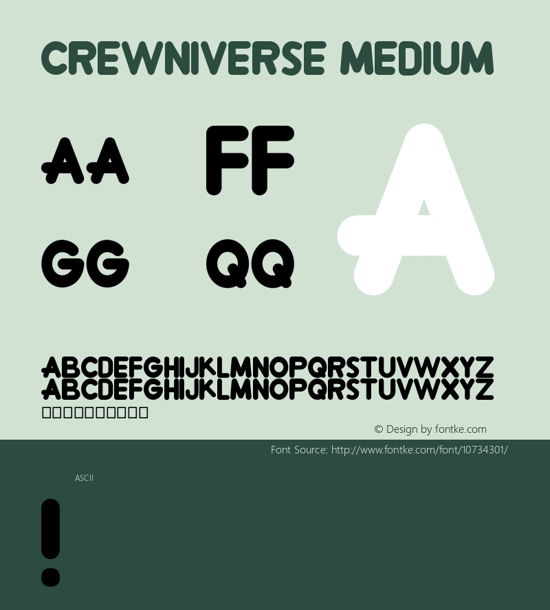 Crewniverse Medium Version 001.000 Font Sample