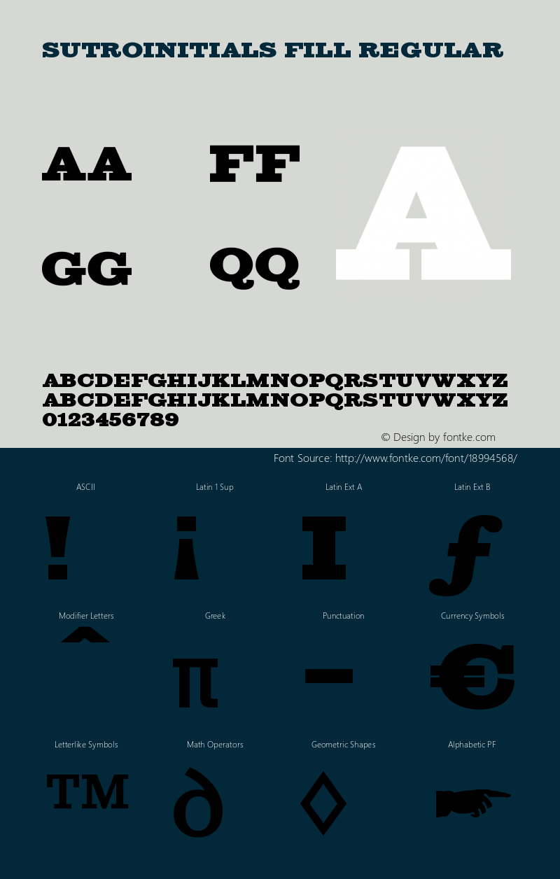 SutroInitials Fill Regular Version 4.00 Font Sample