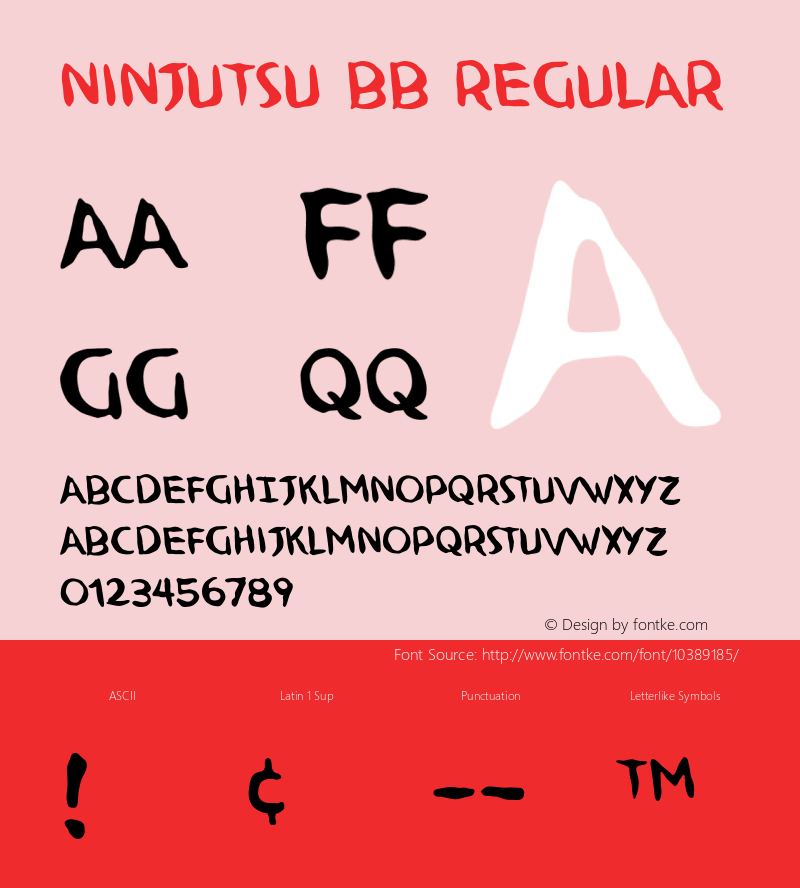 Ninjutsu BB Regular Version 1.000 Font Sample