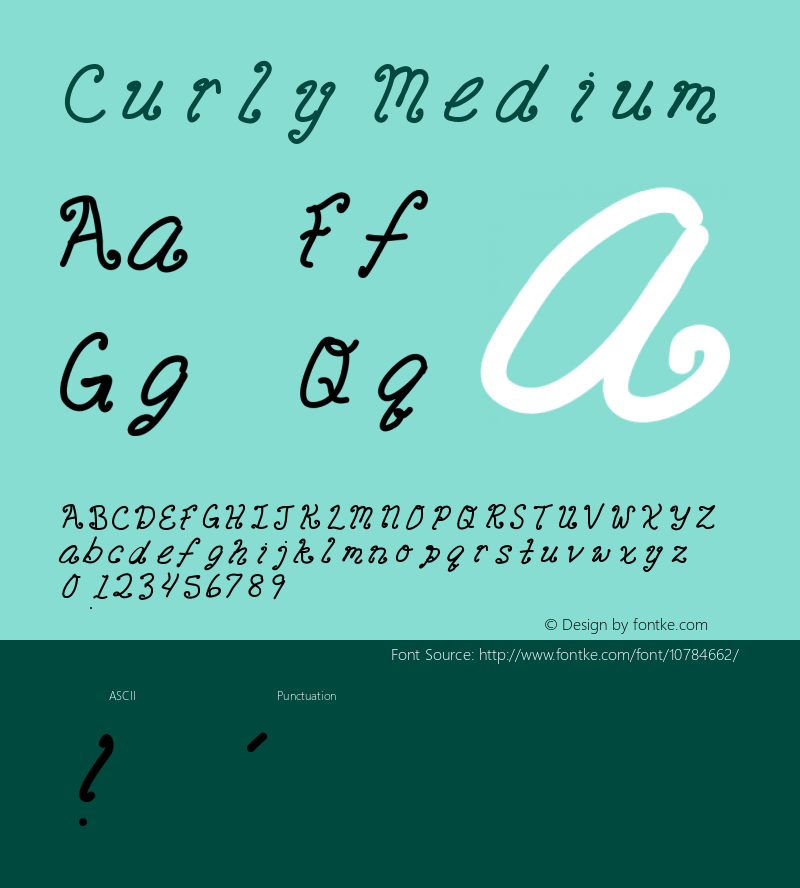 Curly Medium Version 001.000 Font Sample