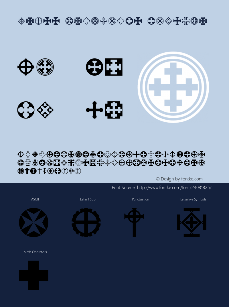 Cross Ornaments W95 Regular Version 4.70 Font Sample