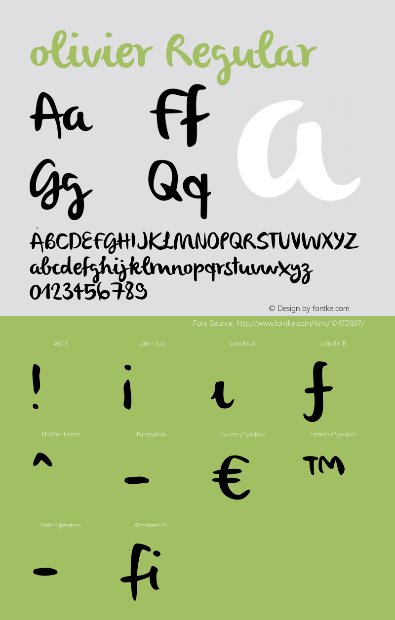 olivier Regular Unknown Font Sample