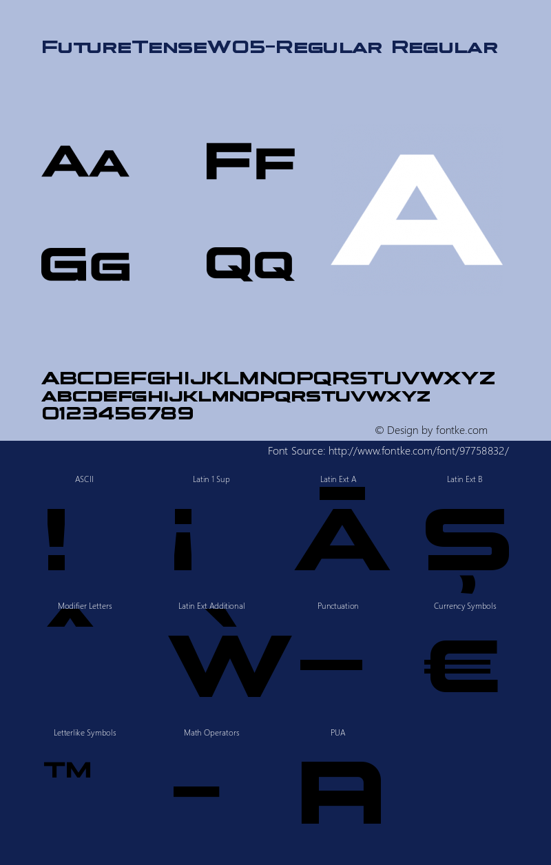 Future Tense W05 Regular Version 1.00 Font Sample