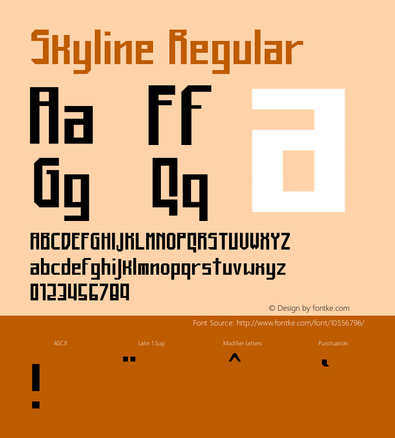Skyline Regular 1.000 Font Sample