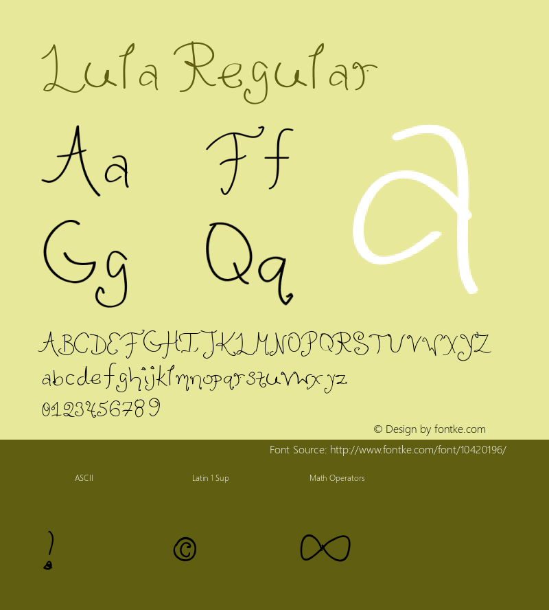 Lula Regular Version 1.000;PS 001.001;hotconv 1.0.56 Font Sample