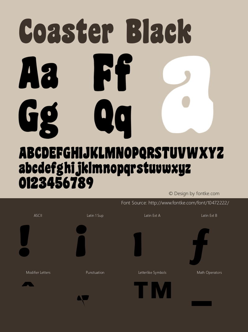 Coaster Black Macromedia Fontographer 4.1 09.05.01 Font Sample