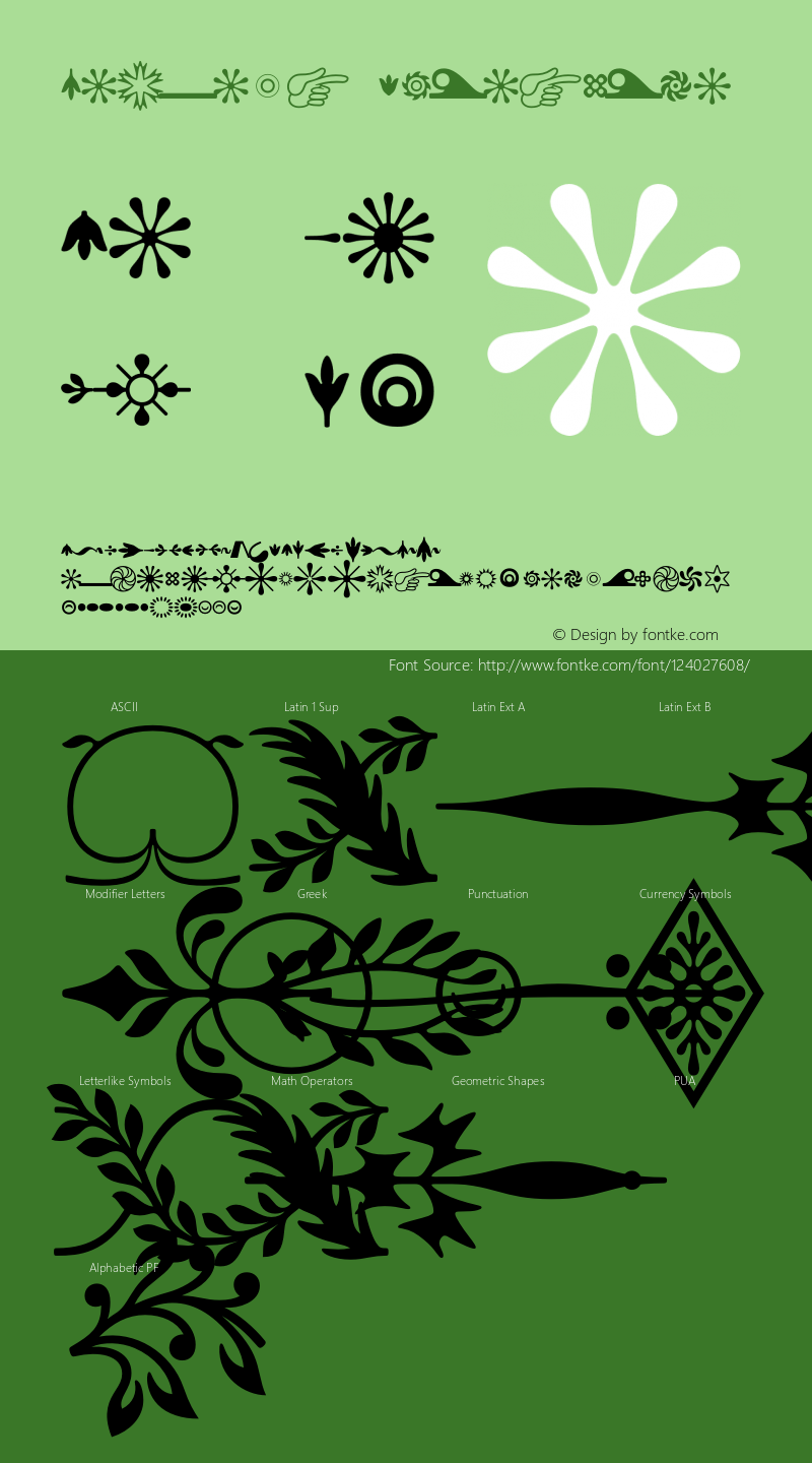 Walbaum Ornaments Version 1.01 Font Sample