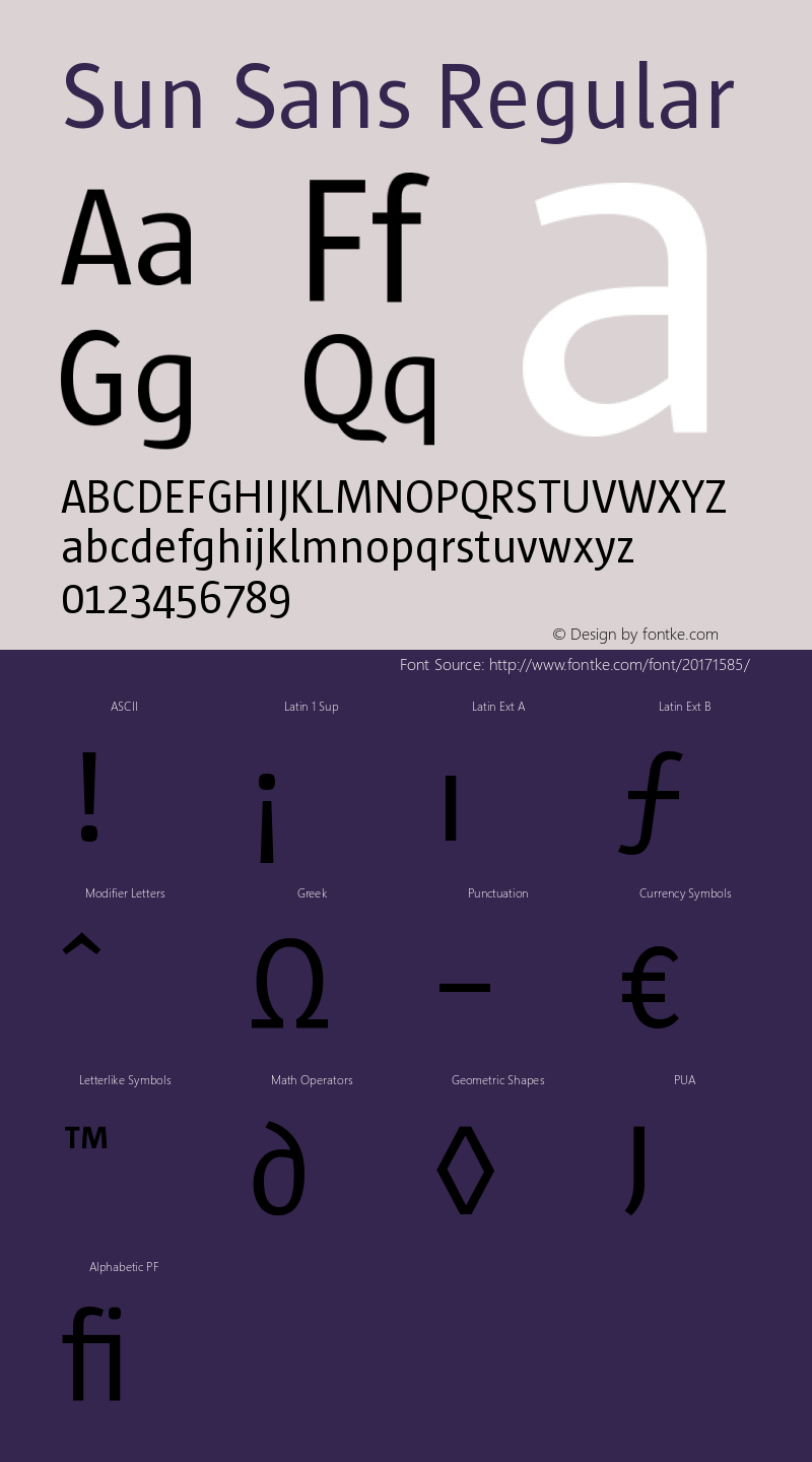 SunSans-Regular Version 001.001; t1 to otf conv Font Sample