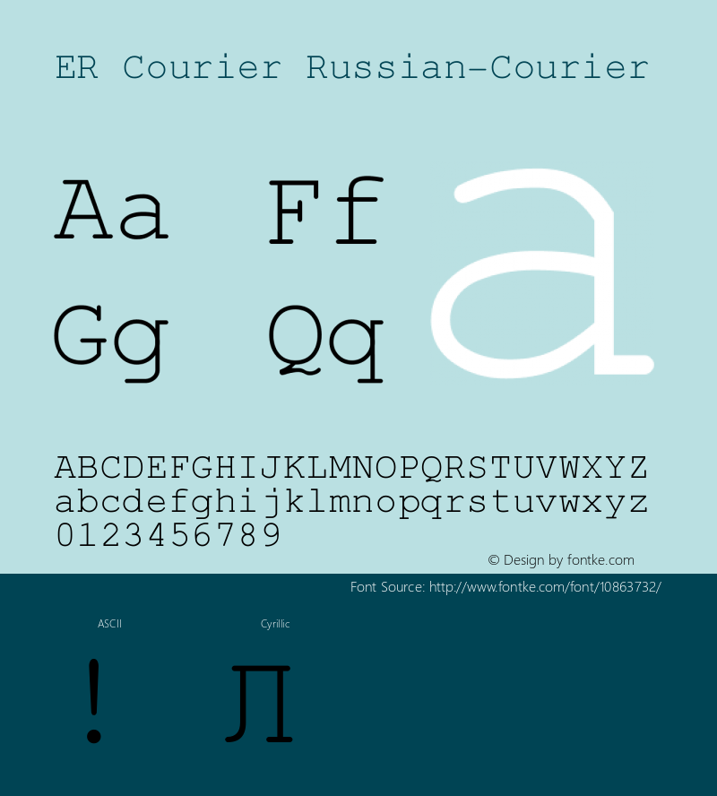 ER Courier Russian-Courier Version 1.000 Font Sample