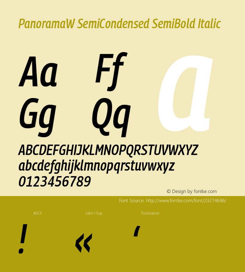 PanoramaW SemiCondensed Light Bold Italic Version 1.001;PS 1.1;hotconv 1.0.72;makeotf.lib2.5.5900; ttfautohint (v0.92) -l 8 -r 50 -G 200 -x 14 -w 