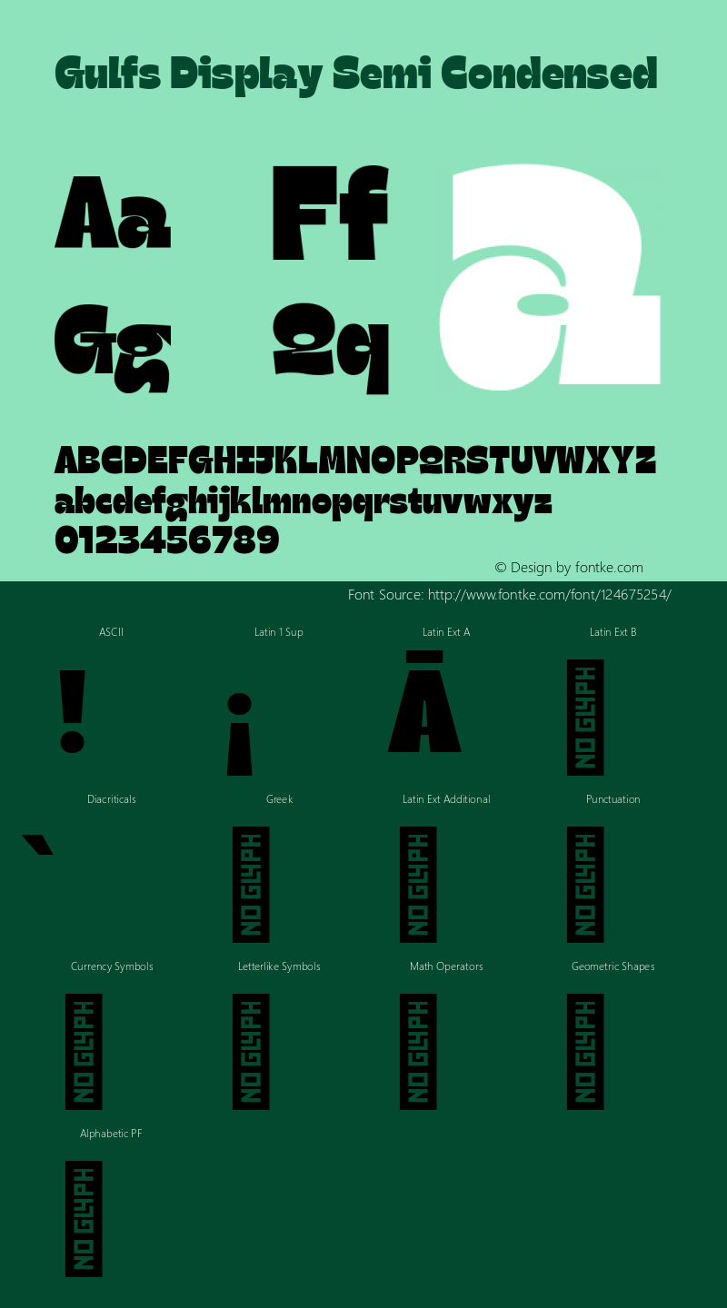 Gulfs Display Semi Condensed 1.000 Font Sample