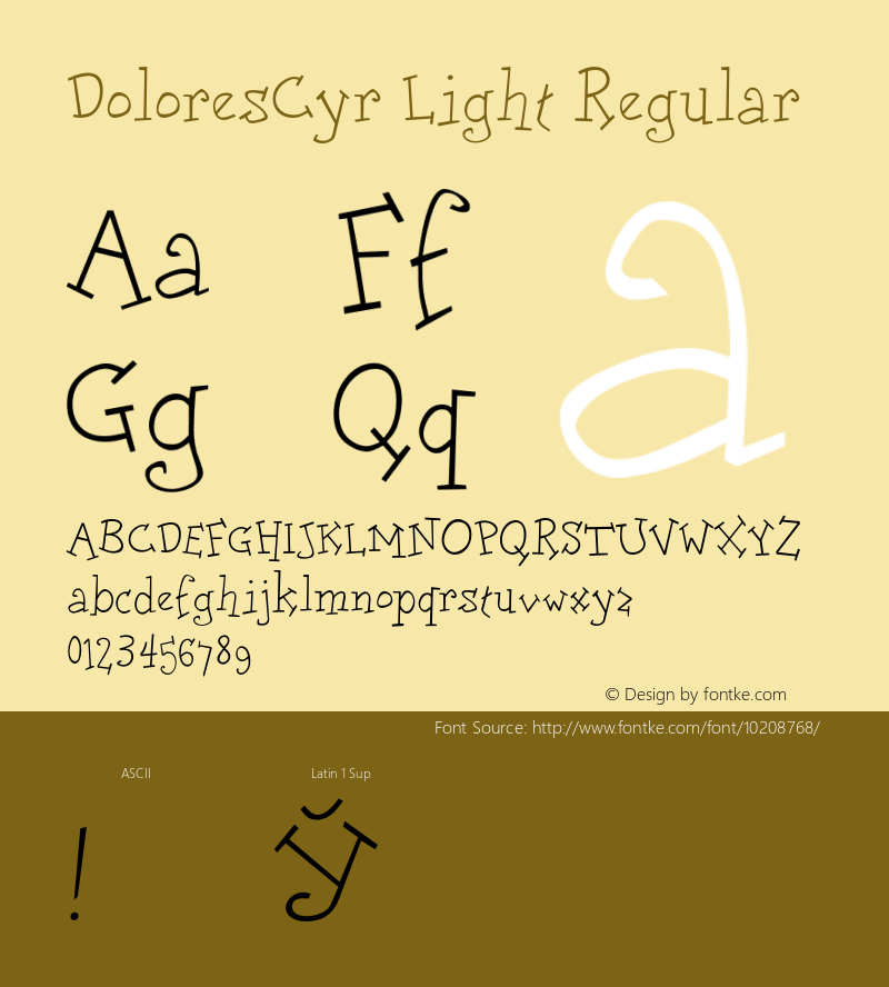 DoloresCyr Light Regular 1.000 Font Sample