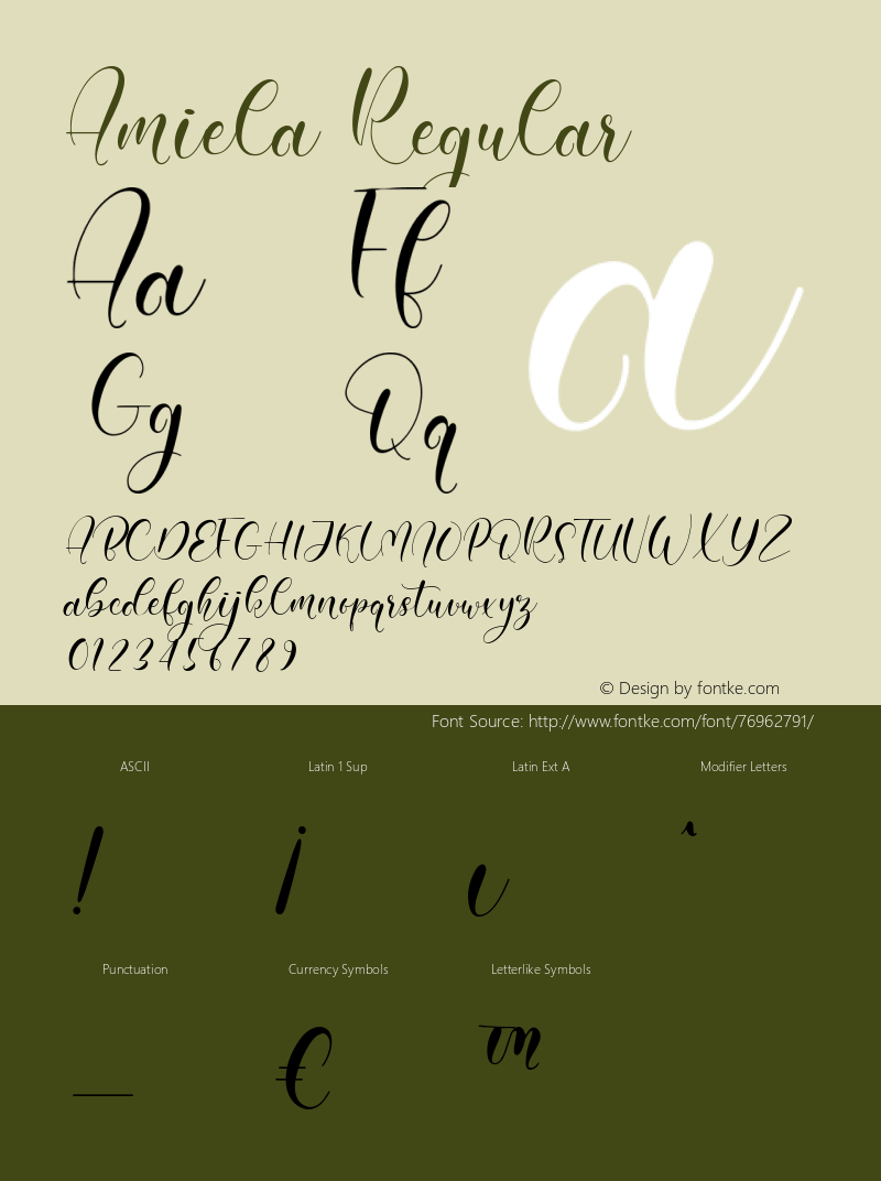 Amiela Version 1.00;September 11, 2020;FontCreator 13.0.0.2681 64-bit Font Sample