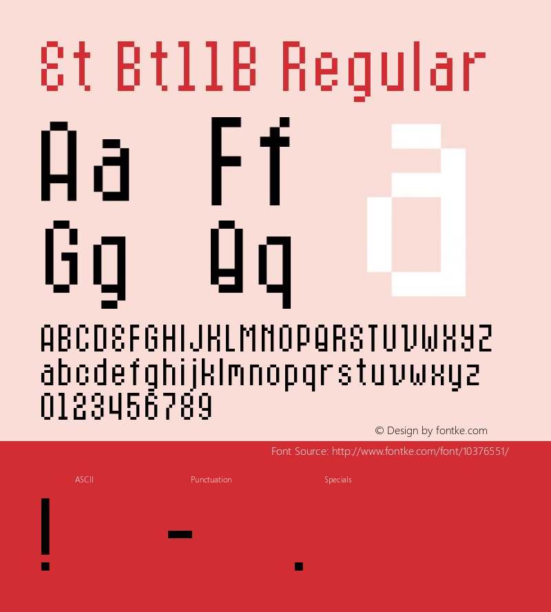 Et Bt11B Regular Macromedia Fontographer 4.1J 00.2.9 Font Sample