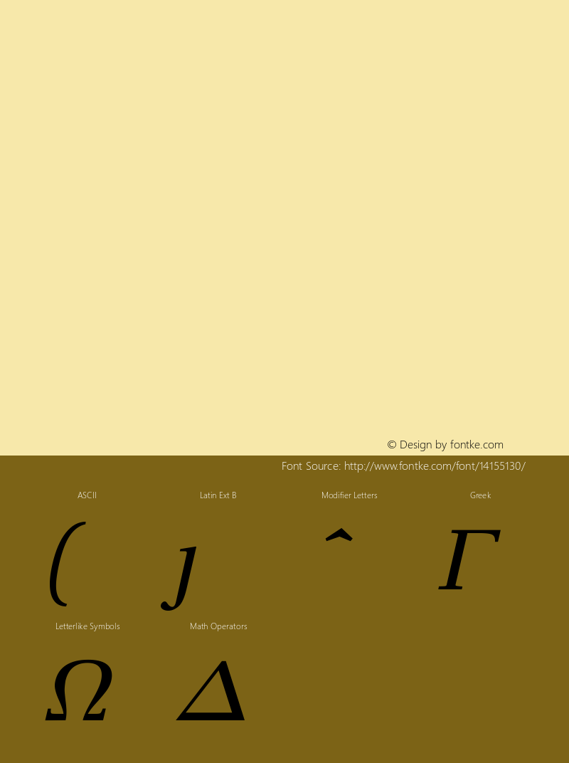 MathDesign-US US-Regular-Italic-OT1-5 Version 1.0 Font Sample
