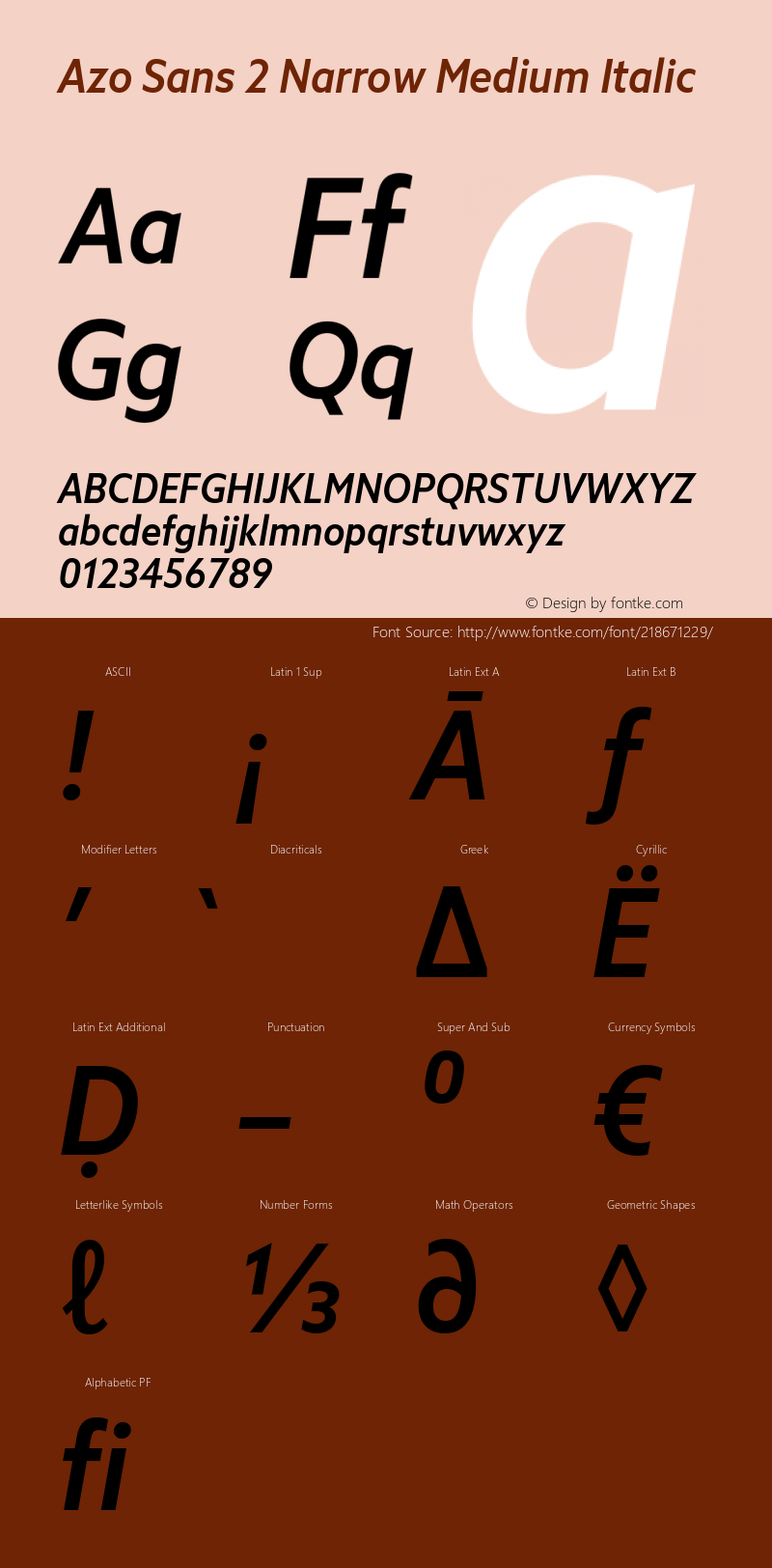 Azo Sans 2 Narrow  Medium Italic Version 2.003图片样张