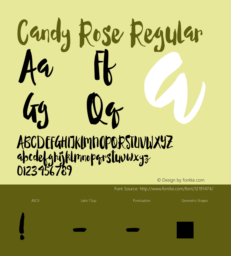 Candy Rose Regular Version 1.000 Font Sample