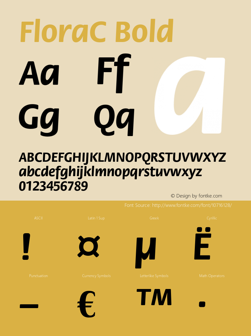 FloraC Bold OTF 1.0;PS 001.000;Core 116;AOCW 1.0 161 Font Sample