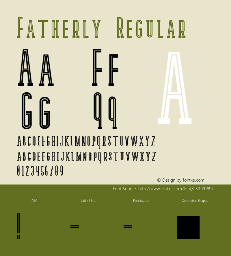 Fatherly  Regular Version 1.000 Font Sample