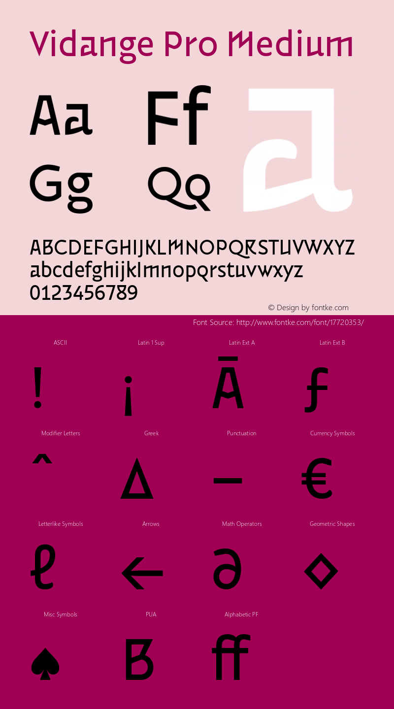 Vidange Pro Medium Version 1.100 Font Sample