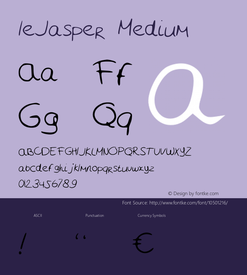 leJasper Medium Version 001.000 Font Sample