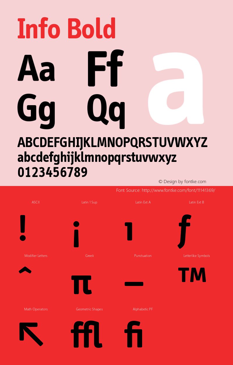 Info Bold Version 001.000 Font Sample